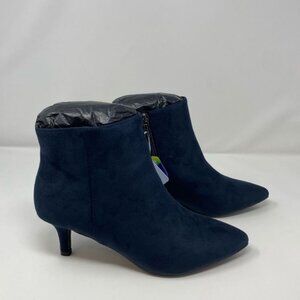 Aerosoles Edith Women's Ankle Boot, Navy Blue Synthetic Suede, 8.5 Wide